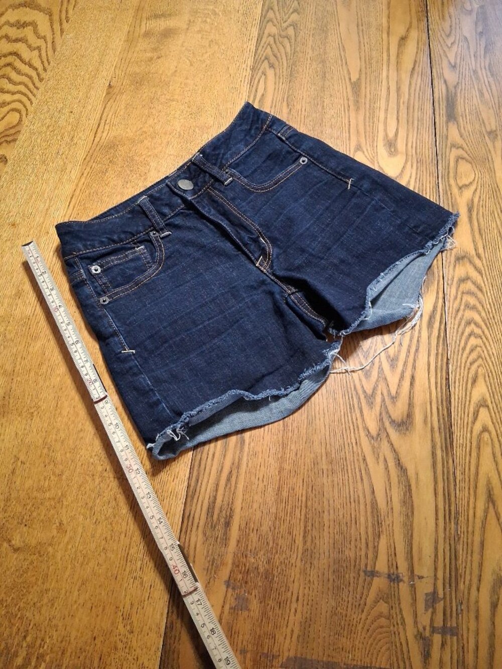 AMERICAN EAGLE JEANS WOMENS SHORTS 2 BLUE SUPER STRETCH CUTOFFS Denim
